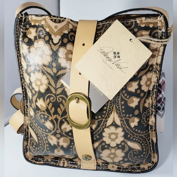 NWT-🤎-Patricia Nash Leather- Italian Folklore Stamped Messenger Cross Body Bag - Picture 1 of 13